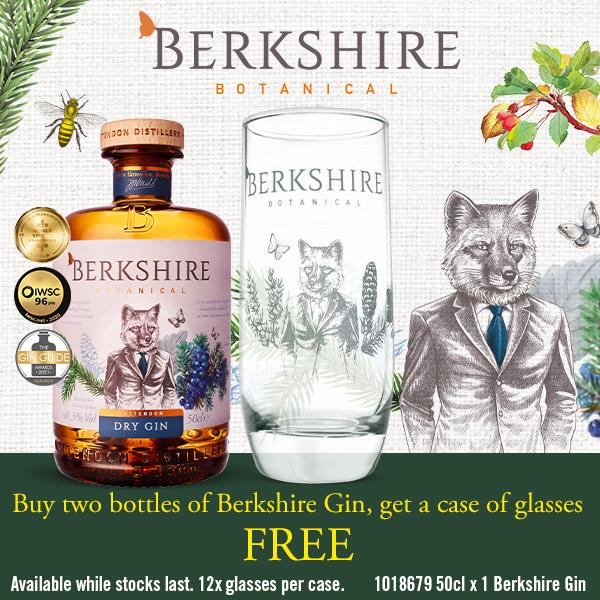 2 x Berkshire Dry Gin & Gin Glass Bundle