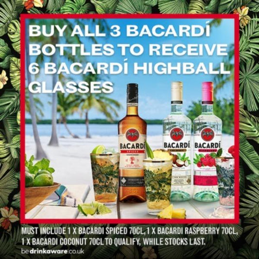 3 x Bacardi Rums & Glass Bundle