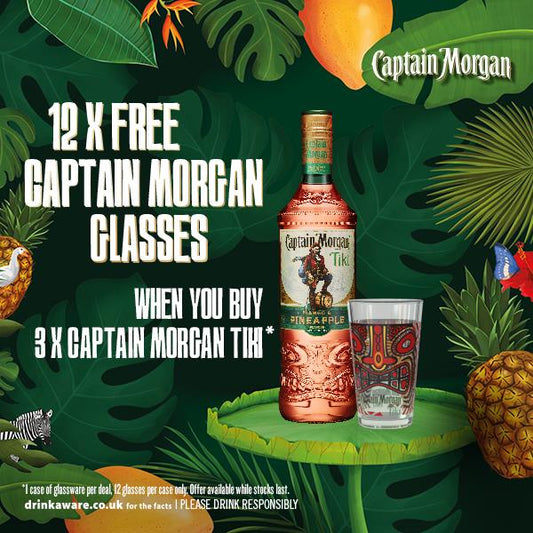 3 x Captain Morgan Tiki Rum & Glass Bundle