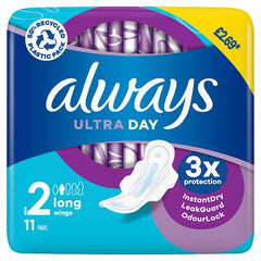 Always Ultra Day Sanitary Towels Long (Size 2) Wings 44 Pads