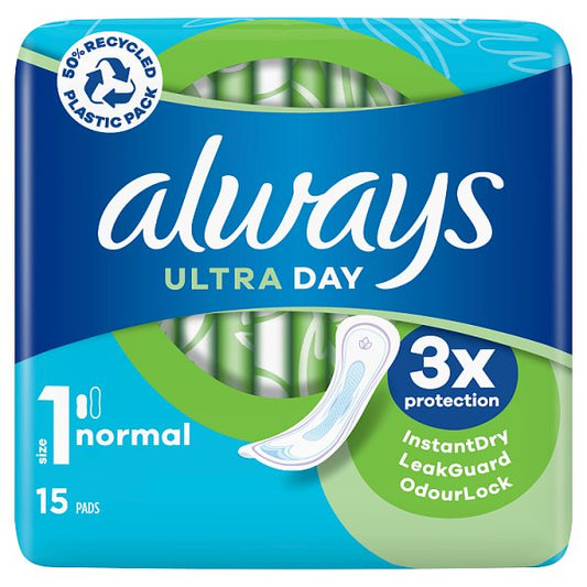 Always Ultra Day Sanitary Towels Normal (Size 1) 15 Pads