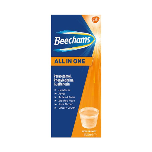 Beechams All in One Liquid, Cold and Flu Relief with Paracetamol, 160 ml