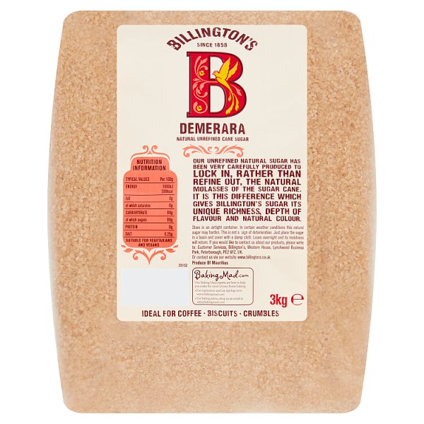 Billington's Demerara Natural Unrefined Cane Sugar 3kg