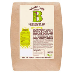 Billington's Light Brown Soft Natural Unrefined Cane Sugar 3kg