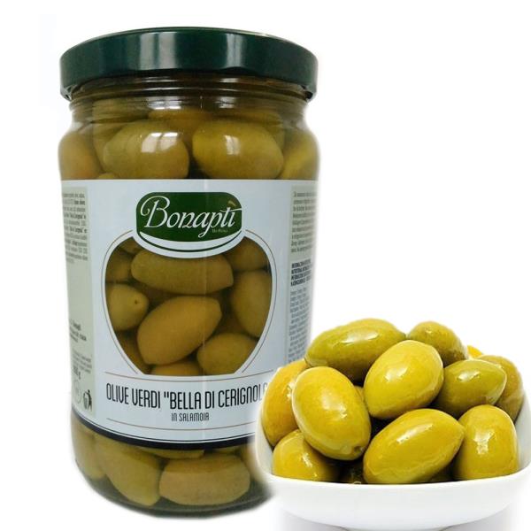 Bonapti Green Cerignola Olives (with stone)