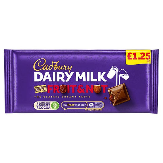 Cadbury Dairy Milk Chopped Fruit & Nut 95g