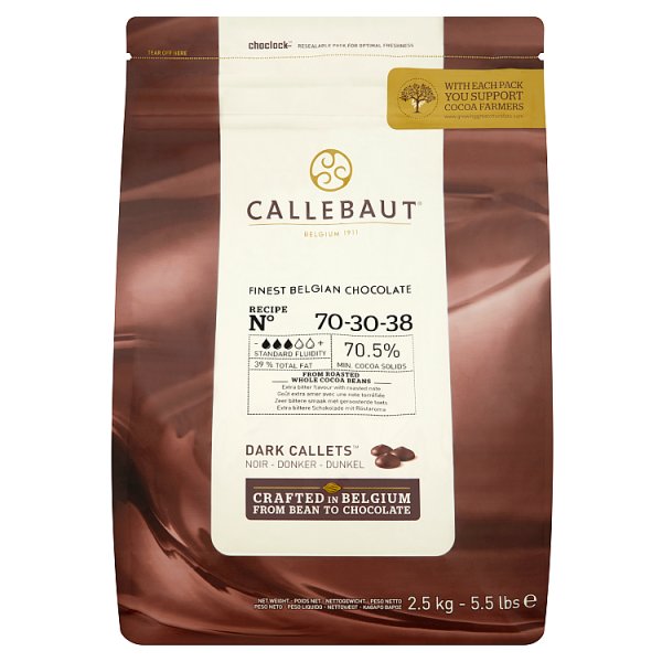 Callebaut Finest Belgian Chocolate 70% Extra Bitter Callets 2.5kg