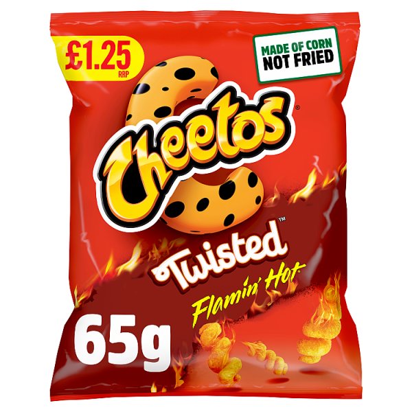 Cheetos Twisted Flamin' Hot Snacks Crisps £1.25 RRP PMP 65g