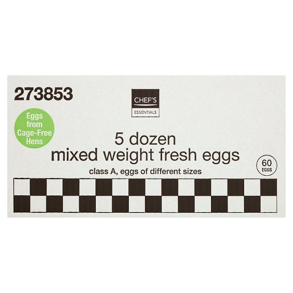 Chef's Essentials 5 Dozen Mixed Weight Fresh Eggs 2880g