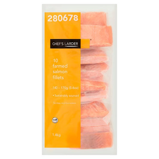 Chef's Larder 10 Farmed Salmon Fillets 1.4kg