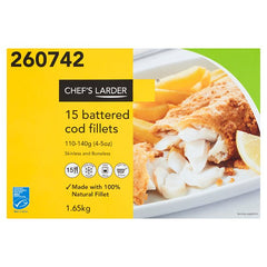 Chef's Larder 15 Battered Cod Fillets 1.65kg