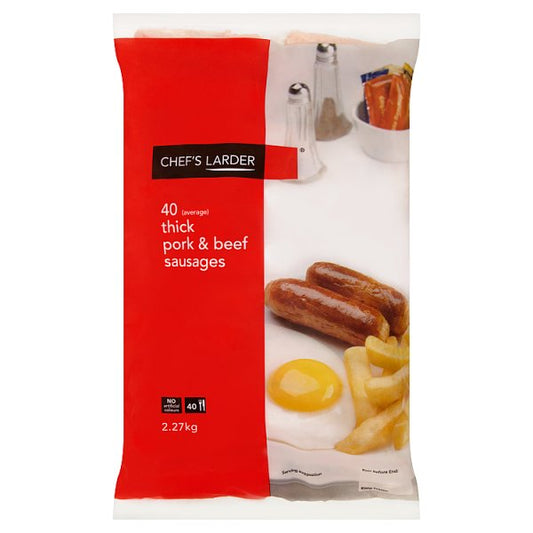 Chef's Larder 40 (Average) Thick Pork & Beef Sausages 2.27kg