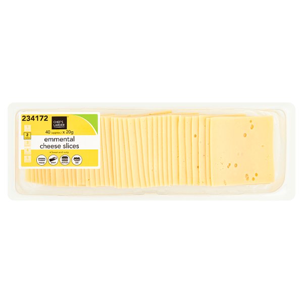 Chef's Larder Emmental Cheese Slices 800g