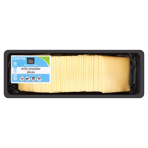 Chef's Larder Mild Cheddar Slices 1kg