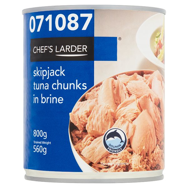 Chef's Larder Skipjack Tuna Chunks in Brine 800g