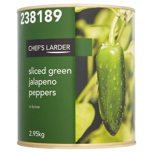 Chef's Larder Sliced Green Jalapeno Peppers in Brine 2.95kg