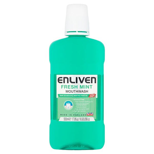 Enliven Fresh Mint Mouthwash Alcohol Free 500ml