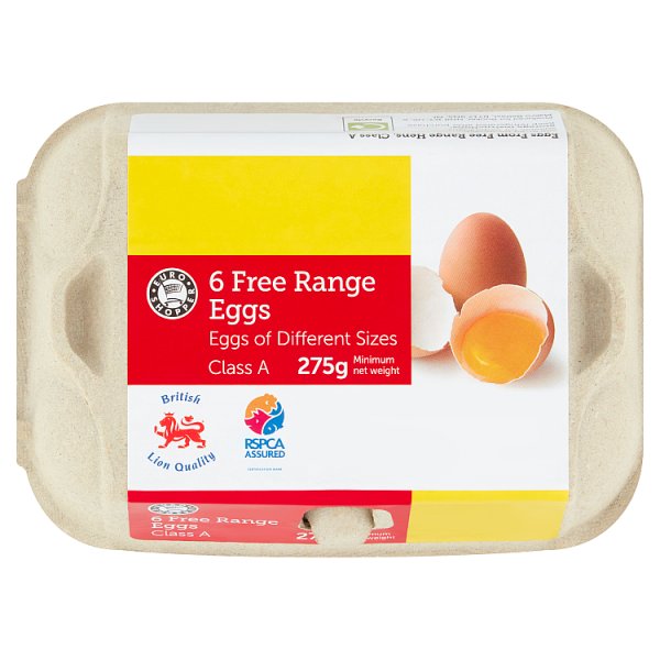 Euro Shopper 6 Free Range Eggs 275g