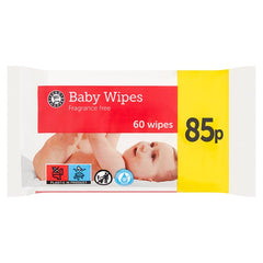 Euro Shopper Baby Wipes 60 Wipes