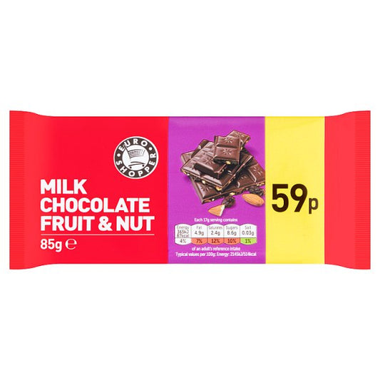 Euro Shopper Milk Chocolate Fruit & Nut 85g