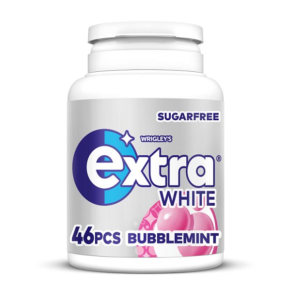 Extra White Bubblemint Sugarfree Chewing Gum Bottle 46 Pieces