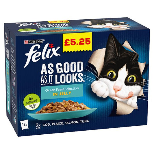 Felix As Good As It Looks Ocean Feast Selection in Jelly 12 x 100g (1.2kg)