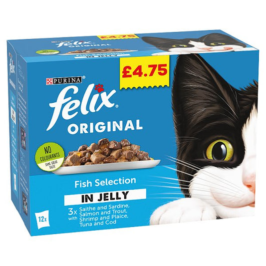 Felix Original Fish Selection in Jelly 12 x 100g (1.2kg)