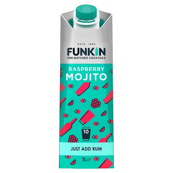 Funki̇n Pre-Batched Cocktails Raspberry Mojito 1L