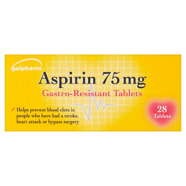 Galpharm Aspirin 75mg Gastro-Resistant 28 Tablets