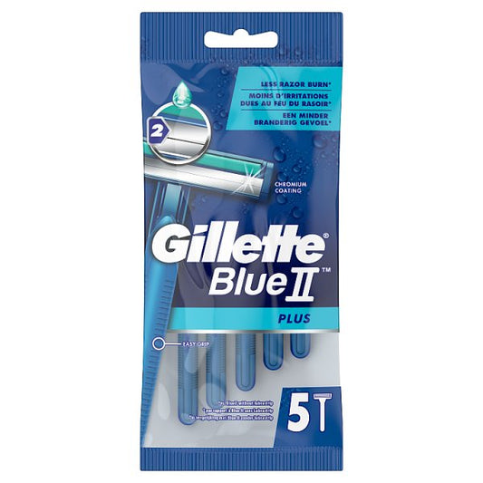 Gillette BlueII Plus Men's Disposable Razors x5