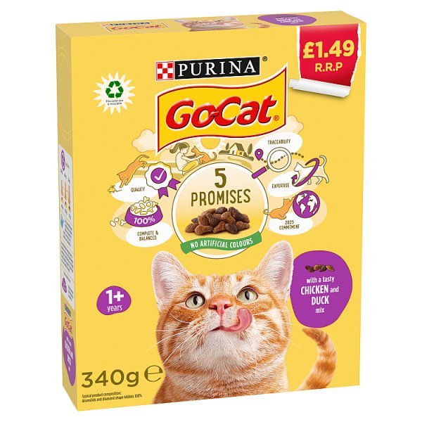 Go-Cat with a Tasty Chicken and Duck Mix 1+ Years 340g