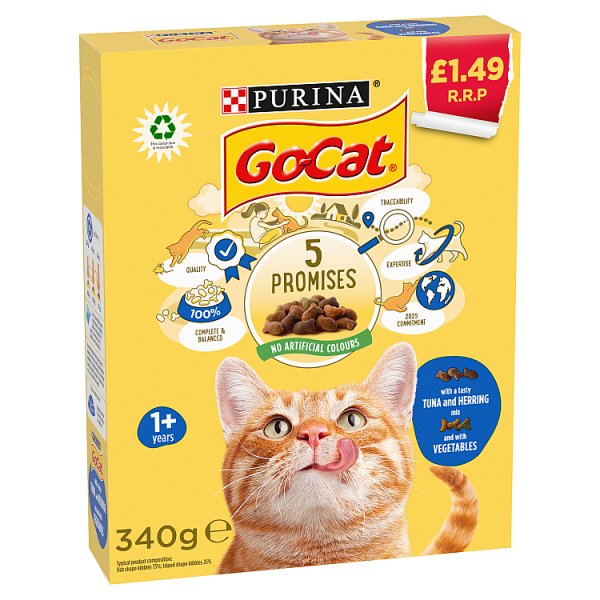 Go-Cat with a Tasty Tuna and Herring Mix and with Vegetables 1+ Years 340g