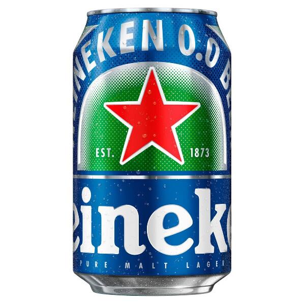 Heineken 0.0% Alcohol Free Lager Beer Can 6x330ml