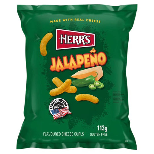 Herr's Jalapeño Flavoured Cheese Curls 113g