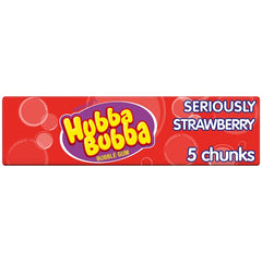 Hubba Bubba Seriously Strawberry Flavour Bubble Gum 5 Chunky Chews