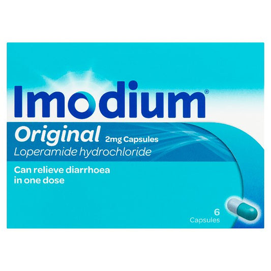 Imodium Original Loperamide Hydrochloride 2mg 6 Capsules