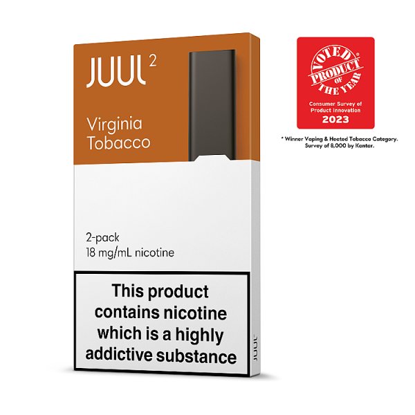 JUUL2 Pods Virginia Tobacco (Pack of 2) 18mg/ml Nicotine