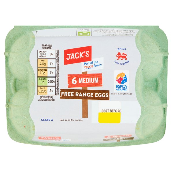 Jack's 6 Medium Free Range Eggs