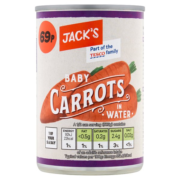 Jack's Baby Carrots in Water 300g