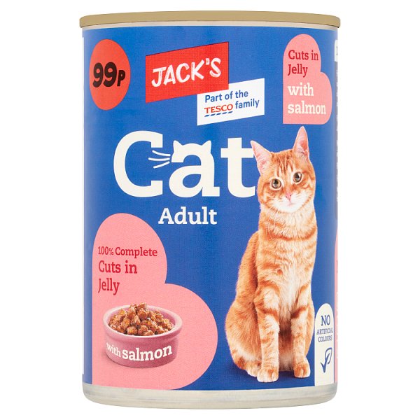 Jack's Cat Adult 100% Complete Cuts in Jelly with Salmon 415g