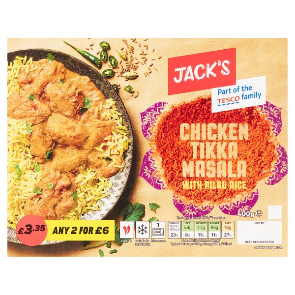 Jack's Chicken Tikka Masala with Pilau Rice 400g