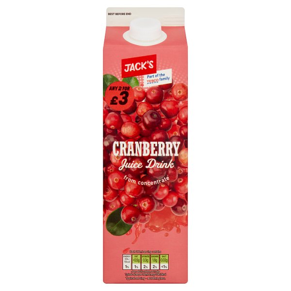 Jack's Cranberry Juice Drink from Concentrate 1 Litre