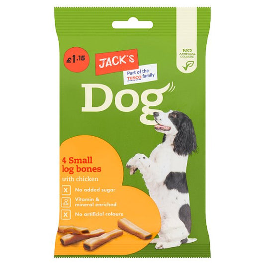 Jack's Dog 4 Small Log Bones with Chicken 180g