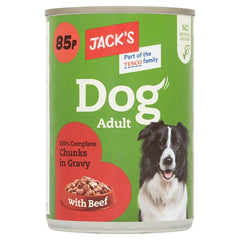 Jack's Dog Adult Chunks in Gravy with Beef 415g