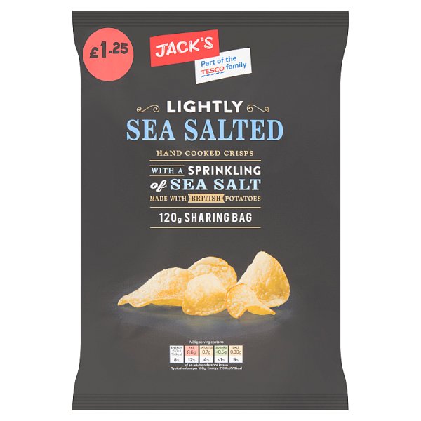 Jack's Lightly Sea Salted Hand Cooked Crisps 120g