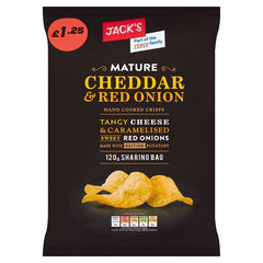 Jack's Mature Cheddar & Red Onion Hand Cooked Crisps 120g