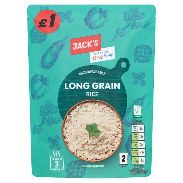 Jack's Microwaveable Long Grain Rice 250g