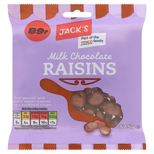 Jack's Milk Chocolate Raisins 87.5g