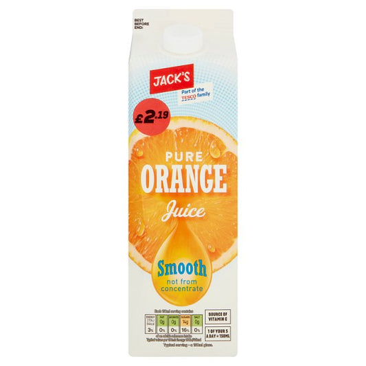 Jack's Pure Orange Juice Smooth not from Concentrate 1 Litre