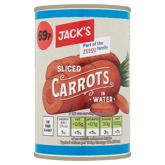 Jack's Sliced Carrots in Water 300g